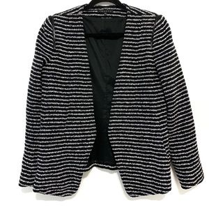 Theory Yaisa Black and White Striped Blazer Size L